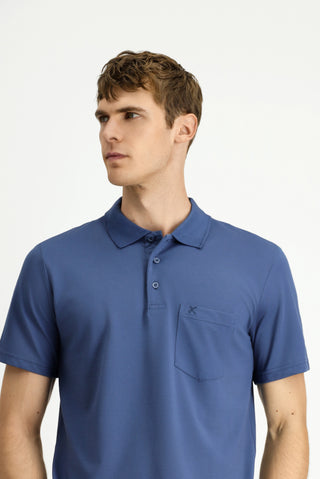  İndigo Regular Fit Pamuklu Nakışlı Cepli Polo Yaka Tişört
