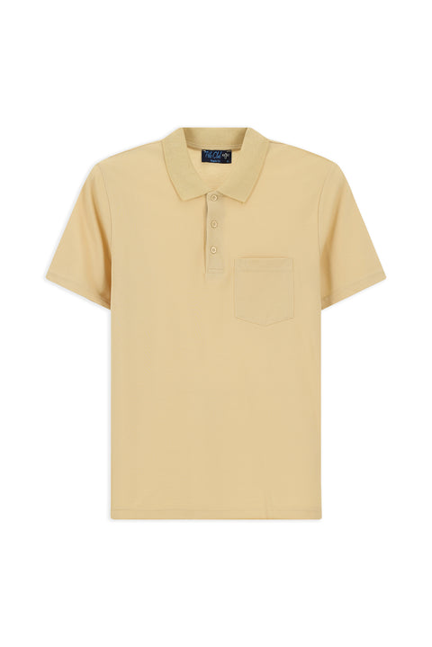 Medium Mink Regular Fit Cotton Embroidered Pocket Polo Shirt