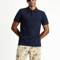 Dark Navy Slim Fit Cotton Polo Shirt