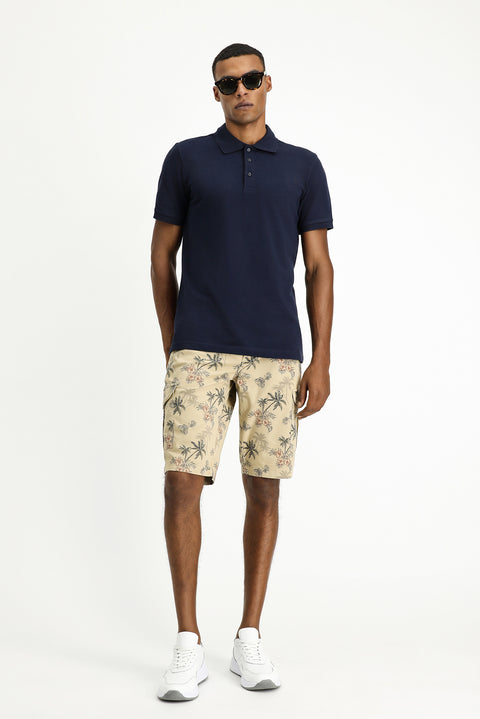 Dark Navy Slim Fit Cotton Polo Shirt