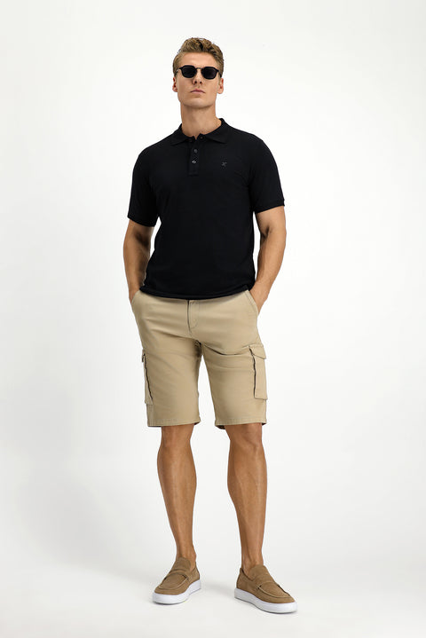 Black Slim Fit Narrow Cut Cotton Non-Rip Polo Shirt