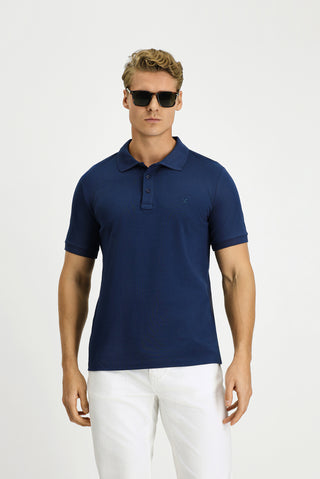  İndigo Slim Fit Dar Kesim Pamuk Kıvrılmaz Polo Yaka Tişört