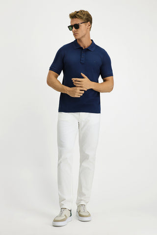  İndigo Slim Fit Dar Kesim Pamuk Kıvrılmaz Polo Yaka Tişört