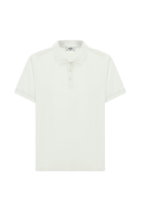 White Slim Fit Narrow Cut Cotton Non-Rip Polo Shirt