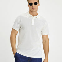 Off-white Slim Fit Cotton Non-Rip Polo Shirt
