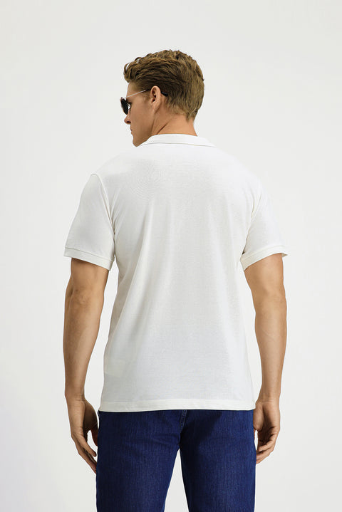 Off-white Slim Fit Cotton Non-Rip Polo Shirt