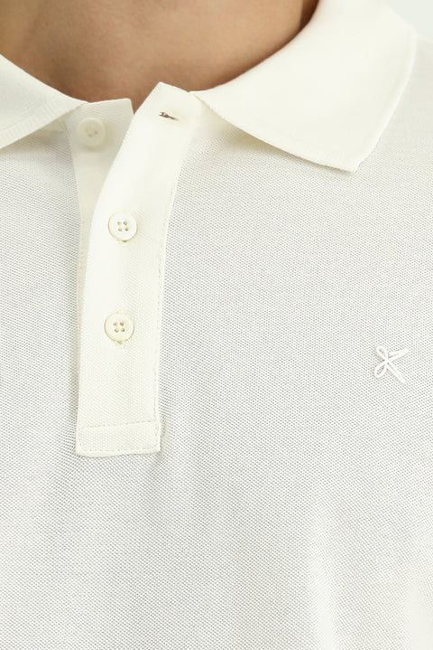 Off-white Slim Fit Cotton Non-Rip Polo Shirt