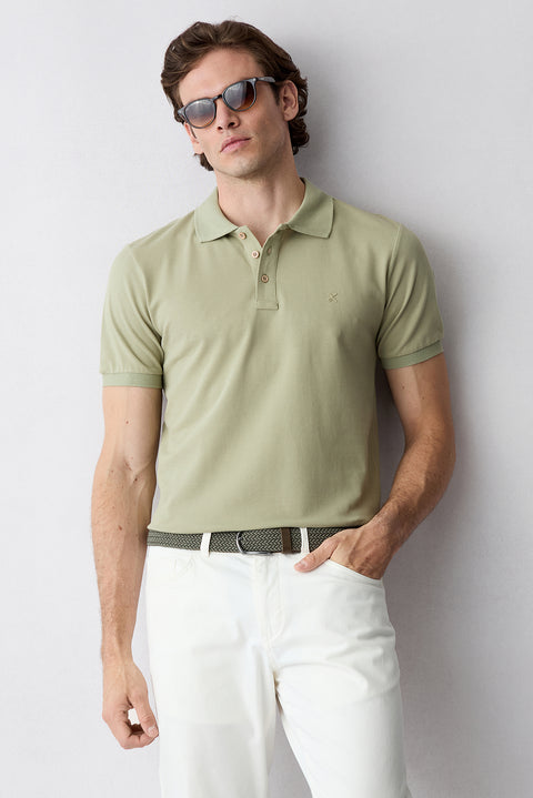 Forest Green Slim Fit Narrow Cut Cotton Non-Rip Polo Shirt