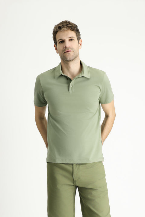 Forest Green Slim Fit Narrow Cut Cotton Polo Shirt