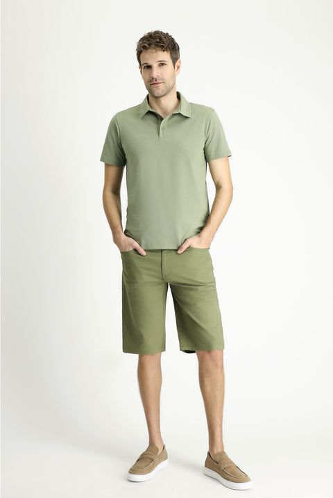 Forest Green Slim Fit Narrow Cut Cotton Polo Shirt