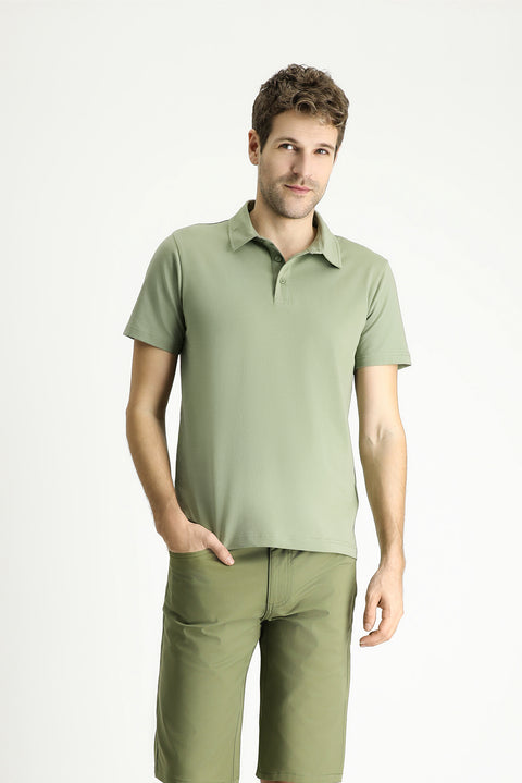 Forest Green Slim Fit Narrow Cut Cotton Polo Shirt