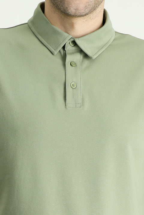 Forest Green Slim Fit Narrow Cut Cotton Polo Shirt