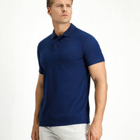 Medium Navy Slim Fit Embroidered Cotton Polo Shirt