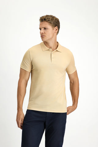  Orta Vizon Slim Fit Dar Kesim Nakışlı Pamuklu Polo Yaka Tişört