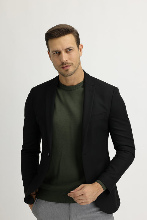 Black 7 Drop Super Slim Fit Extra Narrow Cut Sport Jacket