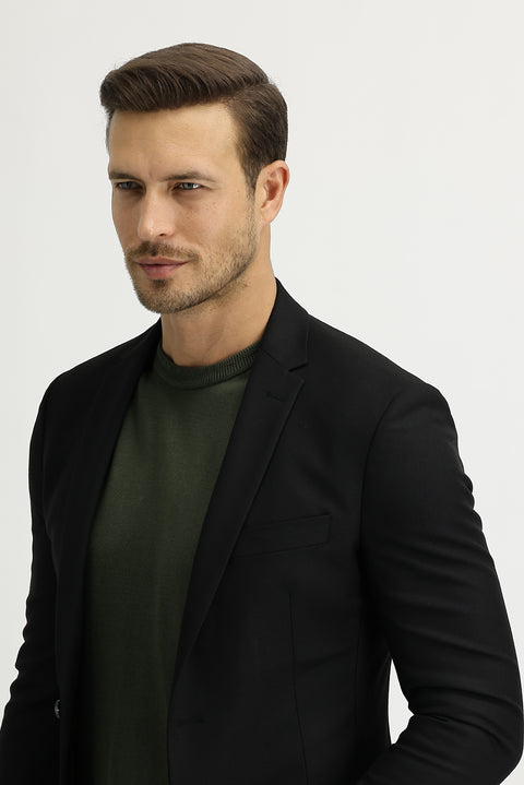 Black 7 Drop Super Slim Fit Extra Narrow Cut Sport Jacket
