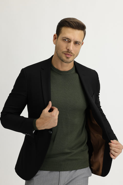 Black 7 Drop Super Slim Fit Extra Narrow Cut Sport Jacket