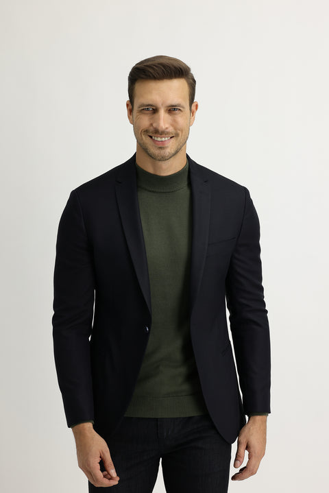 Black Navy 7 Drop Super Slim Fit Extra Narrow Cut Unlined Sport Jacket