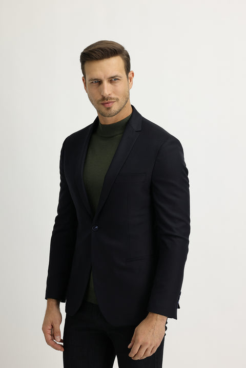 Black Navy 7 Drop Super Slim Fit Extra Narrow Cut Unlined Sport Jacket