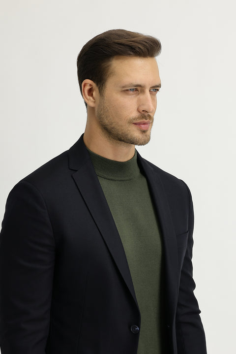 Black Navy 7 Drop Super Slim Fit Extra Narrow Cut Unlined Sport Jacket
