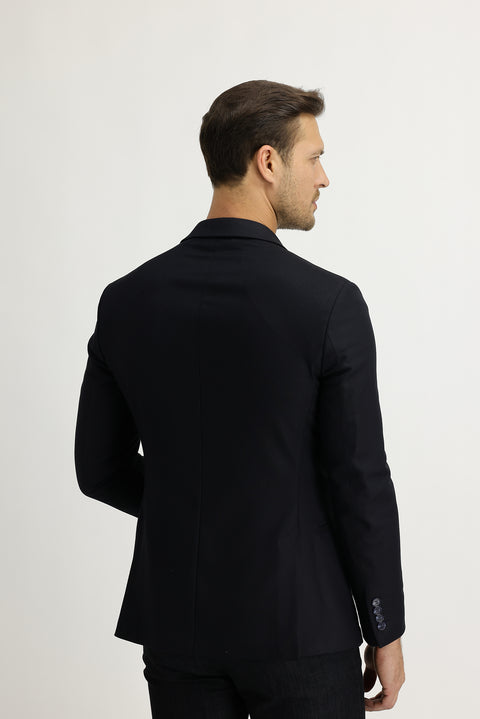 Black Navy 7 Drop Super Slim Fit Extra Narrow Cut Unlined Sport Jacket