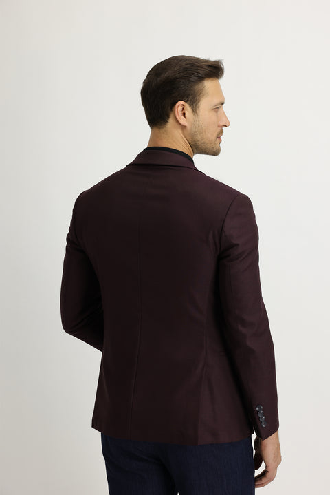 Dark Burgundy 7 Drop Super Slim Fit Extra Narrow Cut Sport Jacket