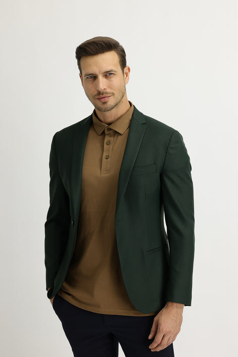 Dark Green 7 Drop Super Slim Fit Extra Narrow Cut Sport Jacket