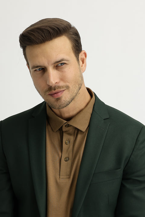 Dark Green 7 Drop Super Slim Fit Extra Narrow Cut Sport Jacket