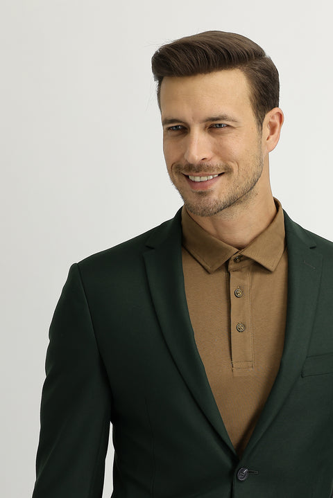 Dark Green 7 Drop Super Slim Fit Extra Narrow Cut Sport Jacket