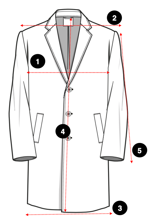 Oversize Mono Yaka Palto Ölçü Noktaları