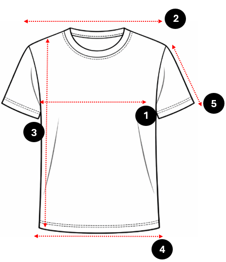 Regular Fit Kısa Kollu T-Shirt Ölçü Noktaları