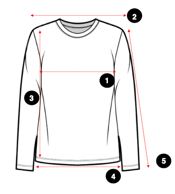 Regular Fit Uzun Kollu T-Shirt Ölçü Noktaları